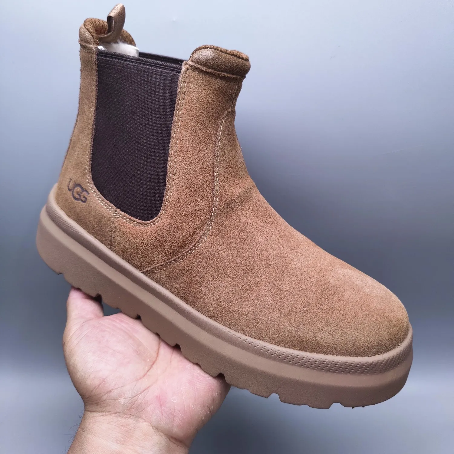 💰600 UGG sheepskin all-in-one snow boots 2050 casual mid-calf boots men's boots color: maroon black chocolate size: 39-45